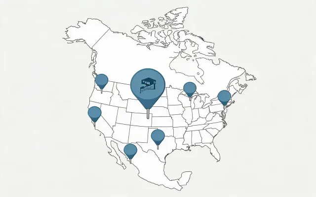 Map of Powerscreen quarry-belt parts hubs