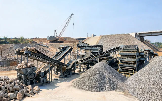 Bridge approach aggregate plant